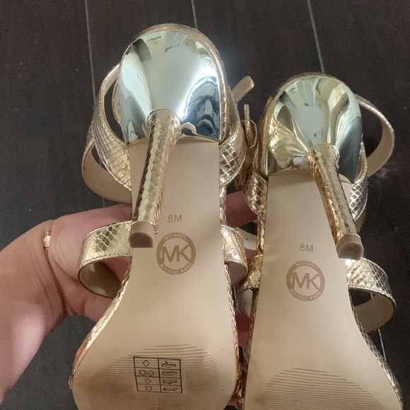 Michael Kors Gold Studded Heels - Picture 9 of 11